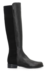 HALFNHALF leather and stretch fabric boots